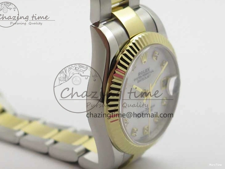 MiroTime 0520 ModernLook Datejust 31mm 278273 SS YG BP Maker Best Edition White MOP Diamonds Dial on SS YG Oyster Bracelet 2723